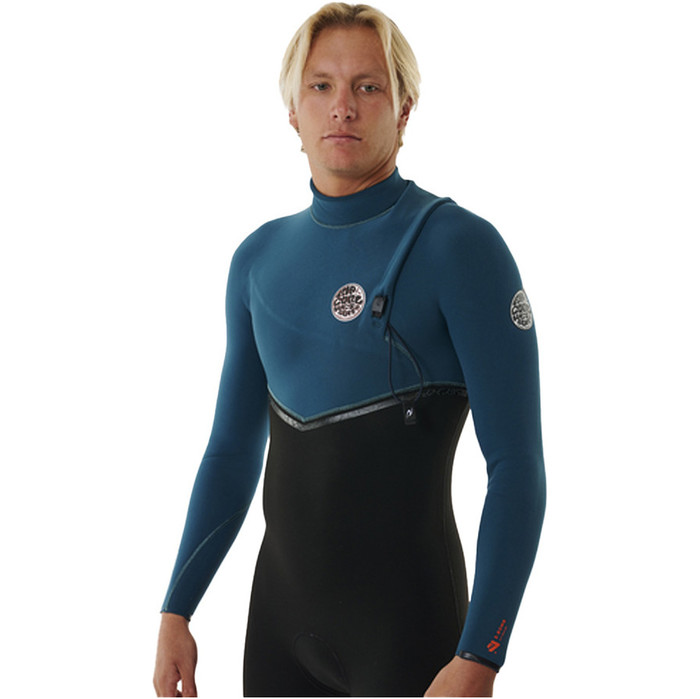 2024 Rip Curl Mens E-Bomb 3/2mm Zip Free Wetsuit 14VMFS - Blue Green